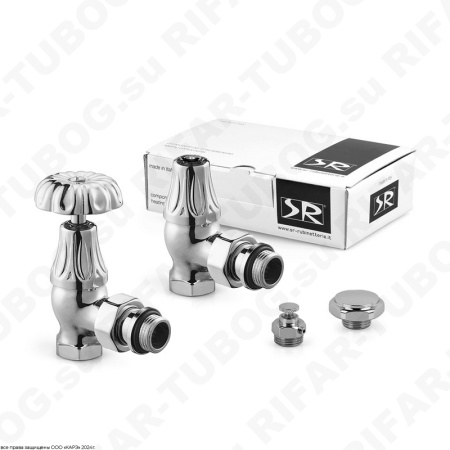 K337-1500C000 SR Rubinetterie Комплект вентилей Floral Old Style, с ручным приводом, угловой, G 1/2 НР х G 1/2 ВР, Хром