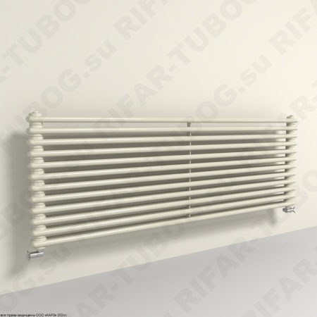 Горизонтальный радиатор 2-х трубчатый  RIFAR TUBOG HORIZONT 2240 - 12 сек, цвет IV — Айвори (глянцевый)