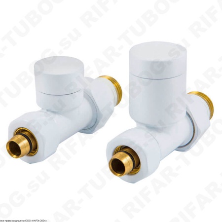 604200021 Schlosser Комплект подключения с ручной регулировкой Elegant, проходной, G 1/2 НР х 15x1 (Для меди), Белый