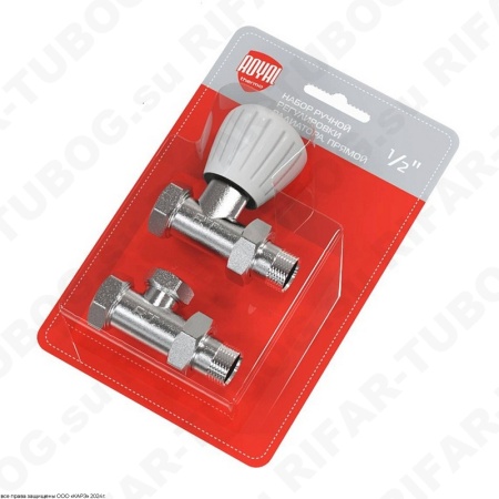 RTO 50.009 Royal Thermo Комплект вентилей, с ручным приводом, прямой, G 1/2 НР х G 1/2 ВР