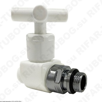 0376-1500VC0A SR Rubinetterie Ручной вентиль Prestige & Minimal, крест, прямой, G 1/2 НР х G 1/2 ВР, Белый