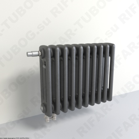 Радиатор 3-х трубчатый RIFAR TUBOG VENTIL 3037 - 35 сек, подключение нижнее одностороннее с термоклапаном (DV1), цвет AN — Антрацит (матовый)