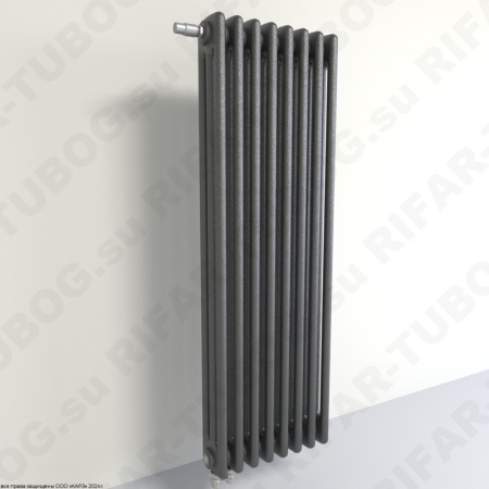 Радиатор 3-х трубчатый RIFAR TUBOG VENTIL 3087 - 37 сек, подключение нижнее одностороннее с термоклапаном (DV1), цвет AN — Антрацит (матовый)