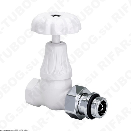 0338-1500VC0A SR Rubinetterie Ручной вентиль Floral Old Style, прямой, G 1/2 НР х G 1/2 ВР, Белый