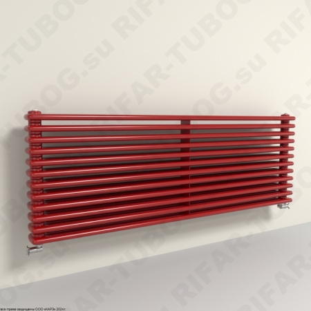 Горизонтальный радиатор 3-х трубчатый  RIFAR TUBOG HORIZONT 3180 - 12 сек, цвет BO — Бордо (глянцевый)
