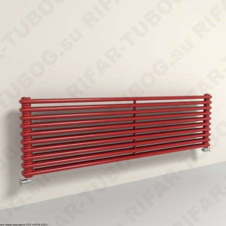 Горизонтальный радиатор 2-х трубчатый  RIFAR TUBOG HORIZONT 2150 - 10 сек, цвет BO — Бордо (глянцевый)