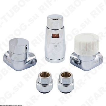 603400073 Schlosser Комплект нижнего подключения Elegant Mini с термоголовкой Mini Brillant, осевой правый, GZ1/2 x M22x1,5, CR