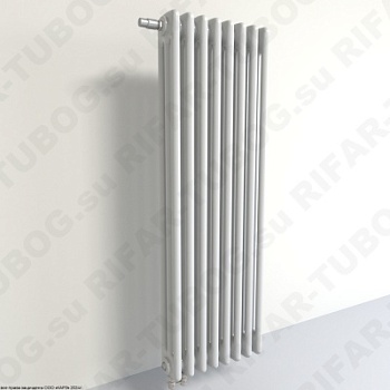 Радиатор 3-х трубчатый RIFAR TUBOG VENTIL 3082 - 24 сек, подключение нижнее одностороннее с термоклапаном (DV1), цвет WH — Белый (глянцевый)