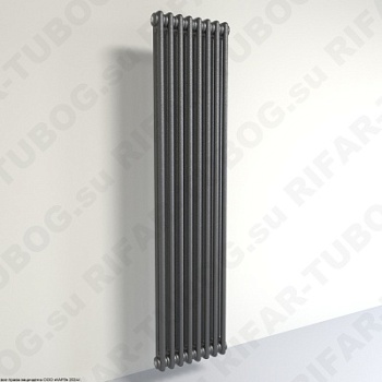 Вертикальный радиатор 2-х трубчатый RIFAR TUBOG 2180 - 12 сек, подключение боковое универсальное (B1-B4), цвет AN — Антрацит (матовый)