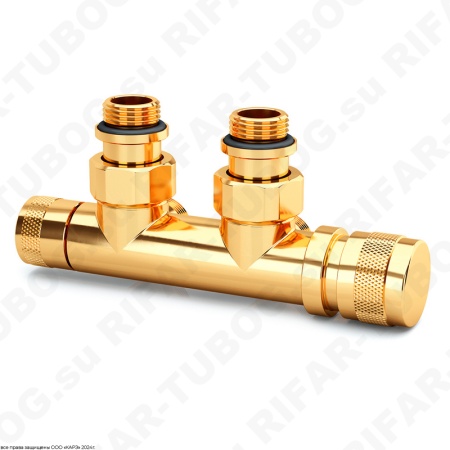 0681-1500D0E0 SR Rubinetterie Узел нижнего подключения, ручной, угловой, Правый, G 1/2 НР х G 3/4 НР евроконус, Золото