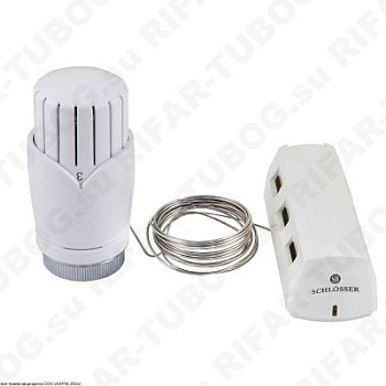 600100009 Schlosser Термостат Diamant SH, с выносным датчиком, M30x1,5 (под клапана Schlosser, Honeywell, Heimeier, Oventrop), Белый