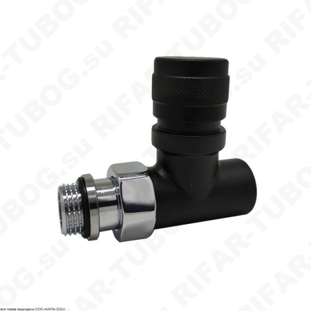 0612-1500VC0S SR Rubinetterie Ручной вентиль Tondera, преобразуемый в термостатический, прямой, G 1/2 НР х G 1/2 ВР, Черный матовый