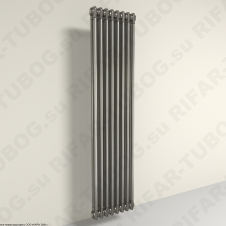 Вертикальный радиатор 2-х трубчатый RIFAR TUBOG 2240 - 16 сек, подключение боковое универсальное (B1-B4), цвет TL — Технолак (глянцевый)
