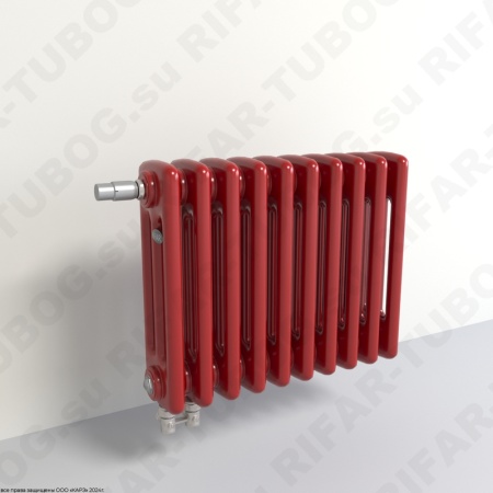 Радиатор 3-х трубчатый RIFAR TUBOG VENTIL 3042 - 39 сек, подключение нижнее одностороннее с термоклапаном (DV1), цвет BO — Бордо (глянцевый)