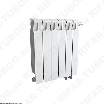 Биметаллический радиатор RIFAR MONOLIT VENTIL 500 - 9 сек., подключение нижнее правое (нпп), белый (глянцевый)