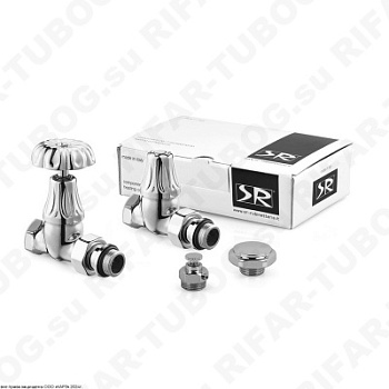 K338-1500C000 SR Rubinetterie Комплект вентилей Floral Old Style, с ручным приводом, прямой, G 1/2 НР х G 1/2 ВР, Хром