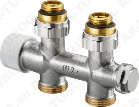 1184083 Oventrop Multiblock T, проходной, с преднастройкой, для двухтрубных систем, G 1/2 НР х G 3/4 НР