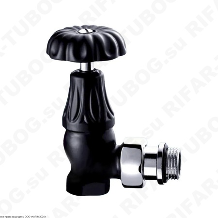 0337-1500VC0S SR Rubinetterie Ручной вентиль Floral Old Style, угловой, G 1/2 НР х G 1/2 ВР, Черный матовый