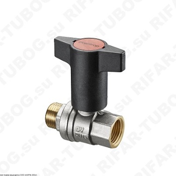1077316 Oventrop Шаровой кран Optibal, НР-ВР, черная пластиковая рукоятка, G 2 НР х G 2 ВР