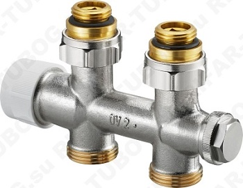 1184083 Oventrop Multiblock T, проходной, с преднастройкой, для двухтрубных систем, G 1/2 НР х G 3/4 НР