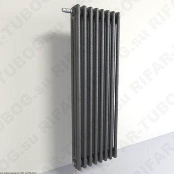 Радиатор 3-х трубчатый RIFAR TUBOG VENTIL 3082 - 32 сек, подключение нижнее одностороннее с термоклапаном (DV1), цвет AN — Антрацит (матовый)