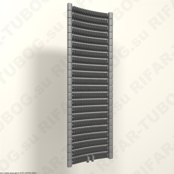 Биметаллический радиатор RIFAR CONVEX VENTIL 500 - 22 сек., подключение нижнее центральное, титан