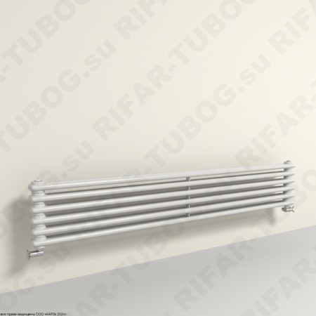 Горизонтальный радиатор 2-х трубчатый  RIFAR TUBOG HORIZONT 2150 - 6 сек, цвет WH — Белый (глянцевый)
