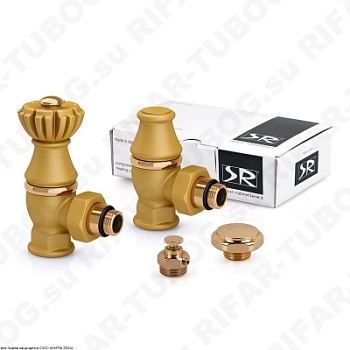 0320-2000V00R SR Rubinetterie Комплект вентилей Liberty, с ручным приводом, угловой, G 1/2 НР х G 3/4 ВР, Золото