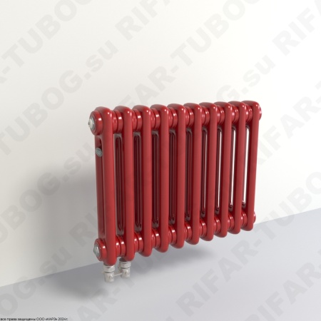 Радиатор 2-х трубчатый RIFAR TUBOG 2018 - 16 сек, подключение нижнее одностороннее (D1), цвет BO — Бордо (глянцевый)