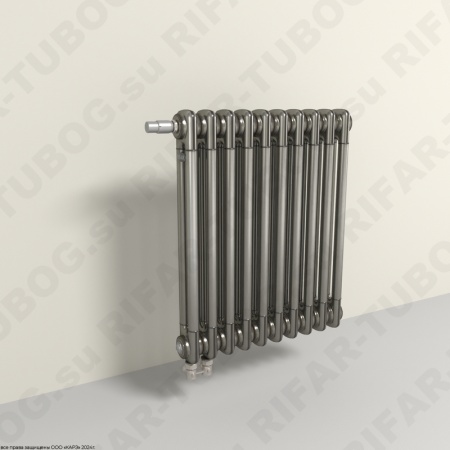 Радиатор 2-х трубчатый RIFAR TUBOG VENTIL 2072 - 11 сек, подключение нижнее одностороннее с термоклапаном (DV1), цвет TL — Технолак (глянцевый)