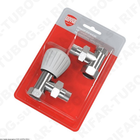 RTO 53.011  Royal Thermo Комплект вентилей, с ручным приводом, угловой, G 3/4 НР х G 3/4 ВР