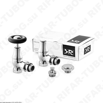 K390-1500C000 SR Rubinetterie Комплект вентилей Old Style с маховиком, с ручным приводом, угловой, G 1/2 НР х G 1/2 ВР, Хром