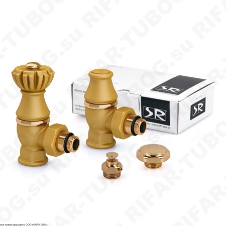 0320-2000V00R SR Rubinetterie Комплект вентилей Liberty, с ручным приводом, угловой, G 1/2 НР х G 3/4 ВР, Золото