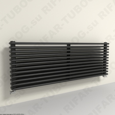 Горизонтальный радиатор 3-х трубчатый  RIFAR TUBOG HORIZONT 3180 - 12 сек, цвет BM — Черный янтарь (матовый)