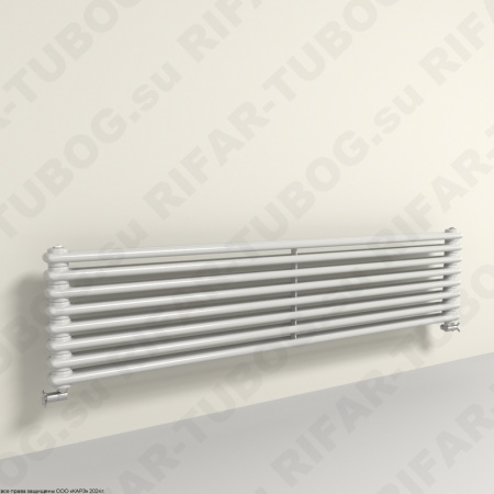 Горизонтальный радиатор 2-х трубчатый  RIFAR TUBOG HORIZONT 2150 - 8 сек, цвет WH — Белый (глянцевый)
