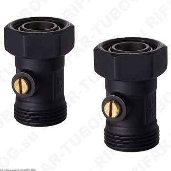 Royal Thermo Комплект узлов нижнего подключения, прямой, раздельный, G 3/4 НР х G 3/4 ВР евроконус, Черный