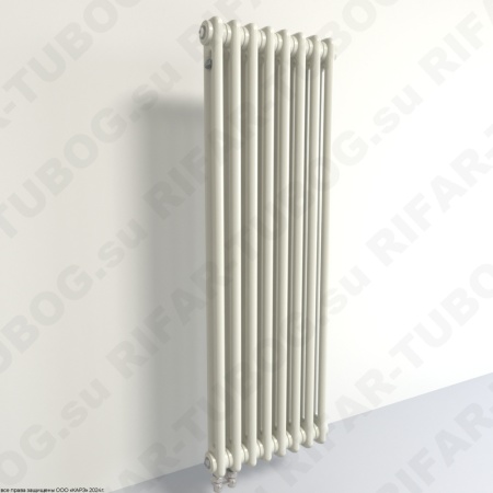 Радиатор 2-х трубчатый RIFAR TUBOG 2120 - 18 сек, подключение нижнее одностороннее (D1), цвет IV — Айвори (глянцевый)