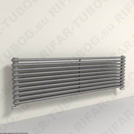 Горизонтальный радиатор 2-х трубчатый  RIFAR TUBOG HORIZONT 2150 - 10 сек, цвет TI — Титан (матовый)