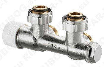 1184014 Oventrop Multiblock T, угловой, с преднастройкой, для двухтрубных систем, G 3/4 НГ х G 3/4 НР