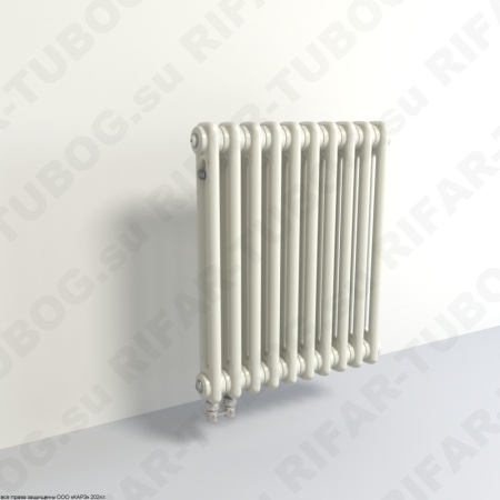 Радиатор 2-х трубчатый RIFAR TUBOG 2067 - 10 сек, подключение нижнее одностороннее (D1), цвет IV — Айвори (глянцевый)