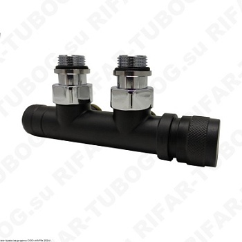 0681-1500VCES SR Rubinetterie Узел нижнего подключения, ручной, угловой, Правый, G 1/2 НР х G 3/4 НР евроконус, Черный матовый