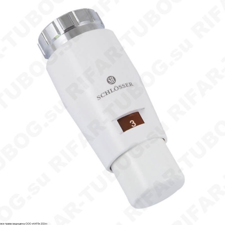 601100049 Schlosser Термостат Mini Brillant DZ, клеммное соединение (под клапана Danfoss RA-N), Белый