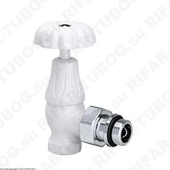 0337-1500VC0A SR Rubinetterie Ручной вентиль Floral Old Style, угловой, G 1/2 НР х G 1/2 ВР, Белый