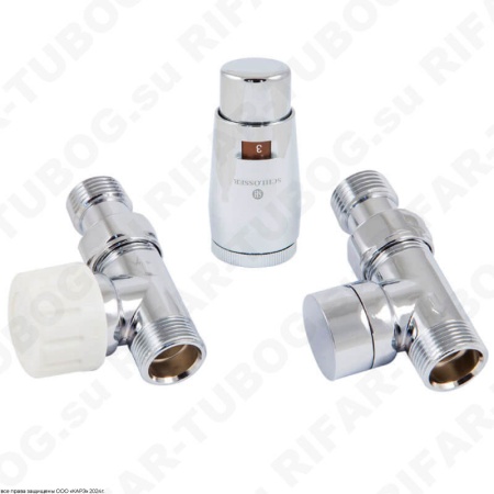 603400049 Schlosser Комплект нижнего подключения Elegant Mini с термоголовкой Mini Brillant, проходной, GZ1/2 x M22x1,5, CR