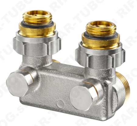 1016463 Oventrop Перепускной узел, угловой, G 1/2 НР х G 3/4 НР