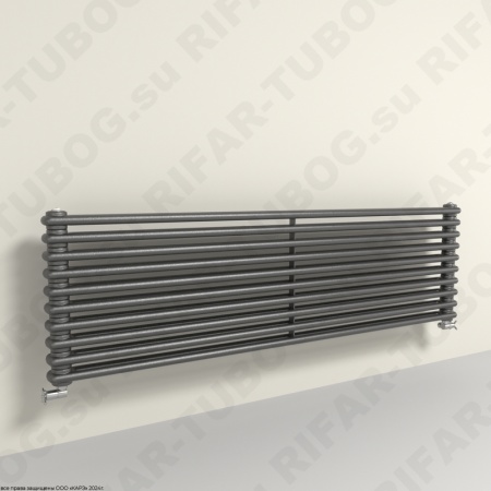 Горизонтальный радиатор 2-х трубчатый  RIFAR TUBOG HORIZONT 2150 - 10 сек, цвет AN — Антрацит (матовый)