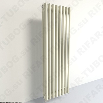 Радиатор 3-х трубчатый RIFAR TUBOG 3100 - 18 сек, подключение нижнее одностороннее (D1), цвет IV — Айвори (глянцевый)