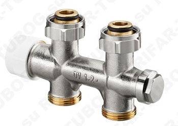 1184023 Oventrop Multiblock TU, проходной, с преднастройкой, для однотрубных/двухтрубных систем, G 3/4 НГ х G 3/4 НР