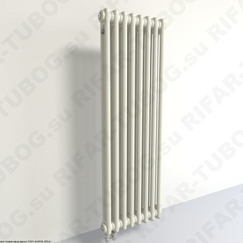Радиатор 2-х трубчатый RIFAR TUBOG 2097 - 17 сек, подключение нижнее одностороннее (D1), цвет IV — Айвори (глянцевый)