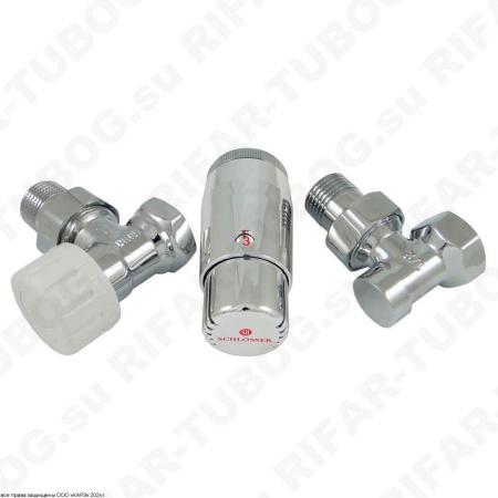 602200060 Schlosser Комплект подключения с термоголовкой Mini Diamant М30х1,5, DN 15, угловой, GZ1/2 х GW1/2, CR